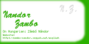 nandor zambo business card